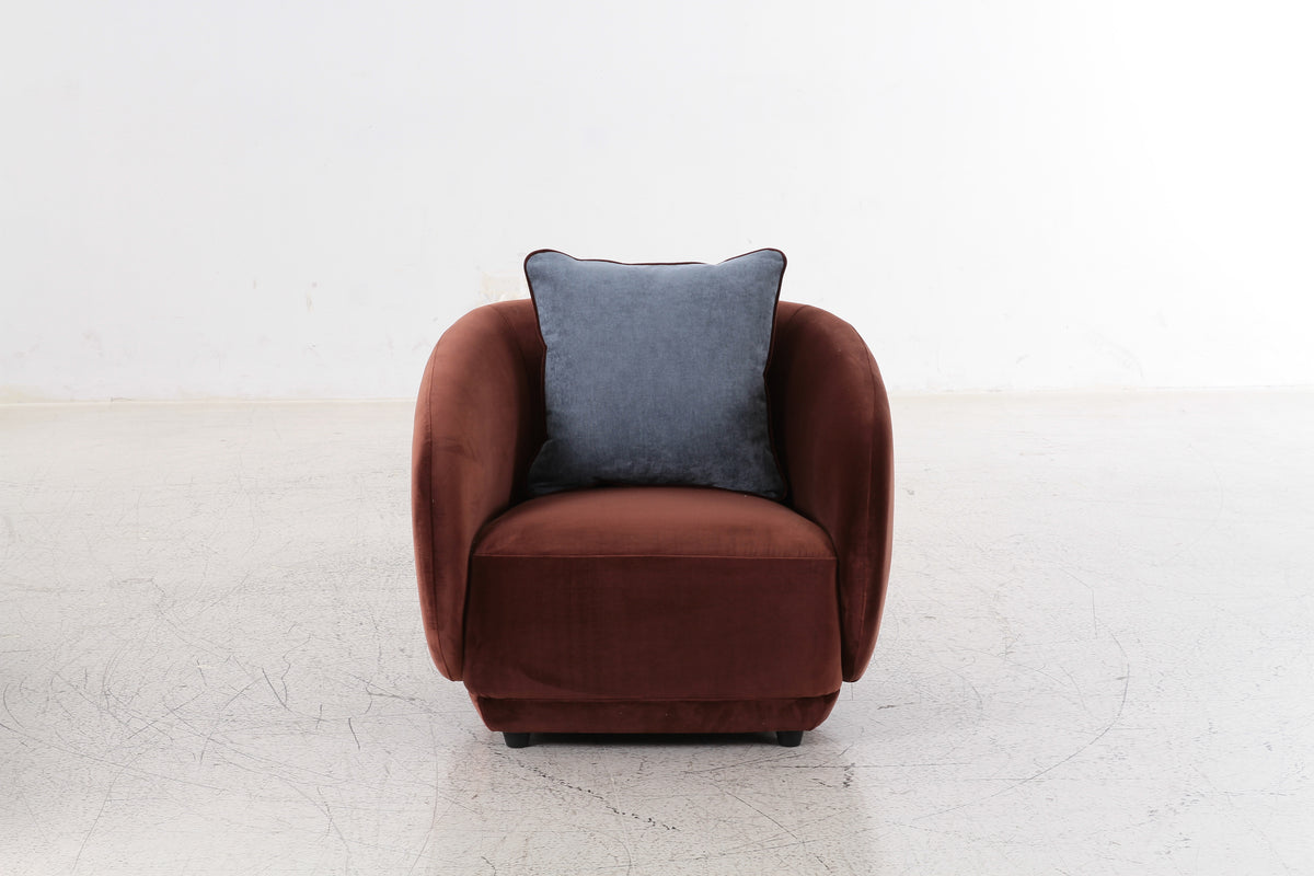 Boho Burgundy Velvet 1 Seater
