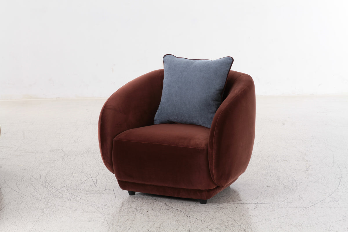 Boho Burgundy Velvet 1 Seater