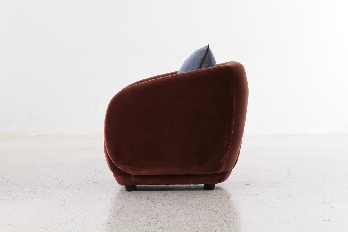 Boho Burgundy Velvet 1 Seater