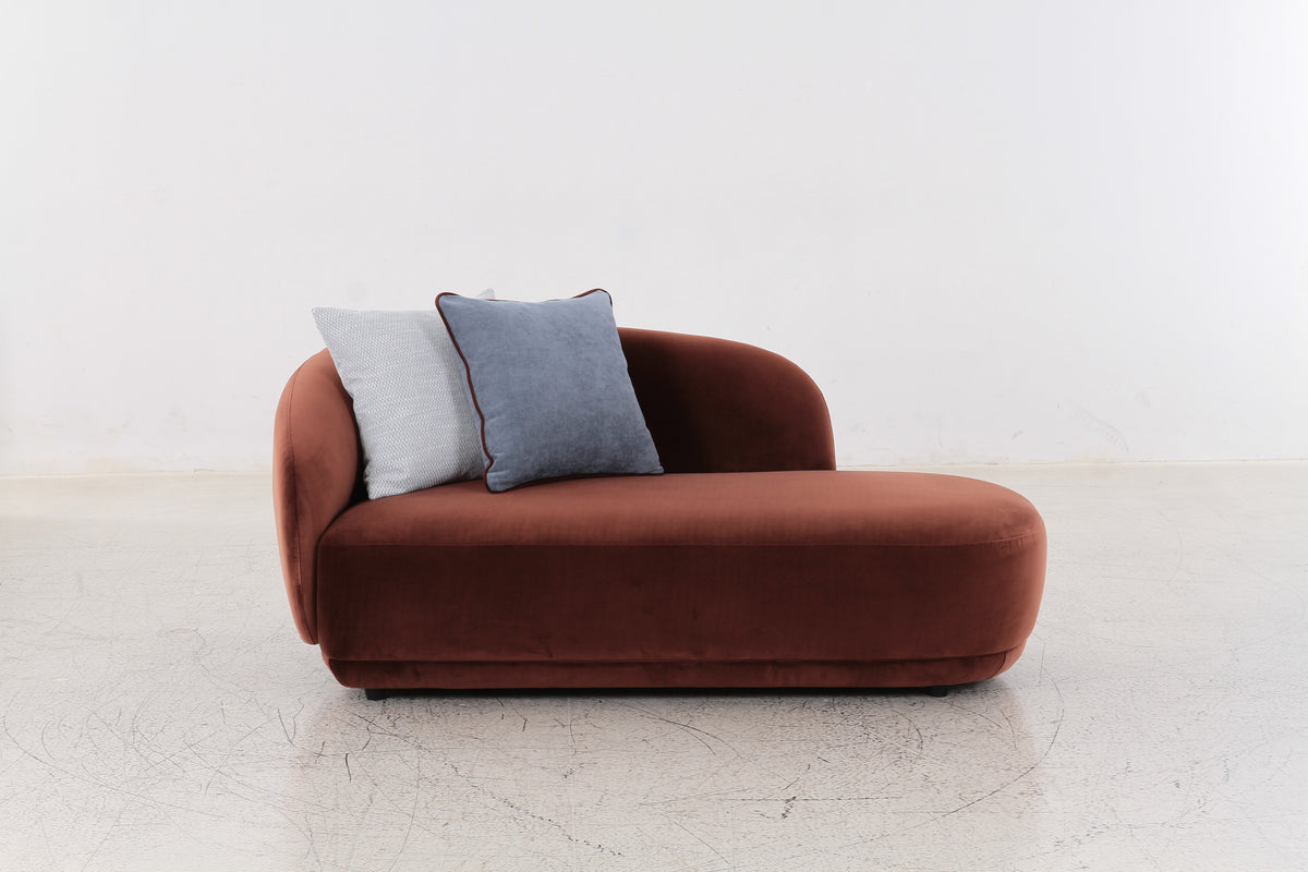 Boho Burgundy Velvet Chaise