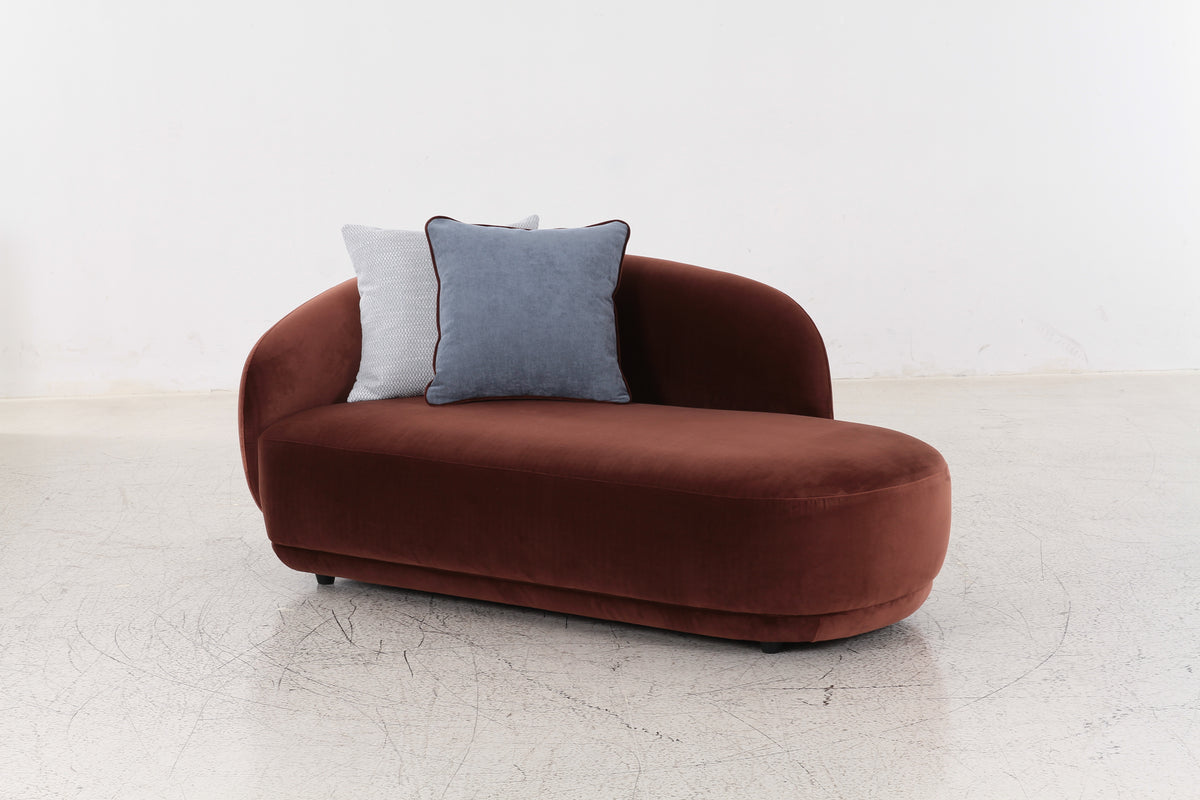Boho Burgundy Velvet Chaise