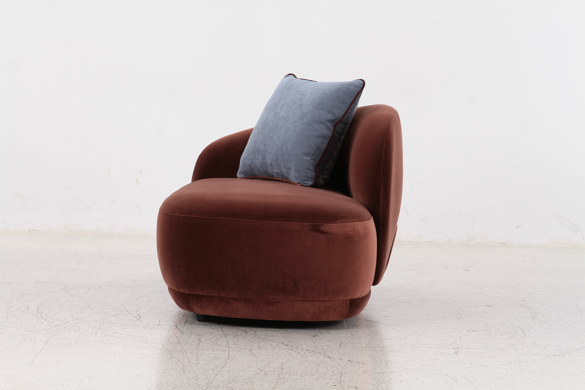 Boho Burgundy Velvet Chaise