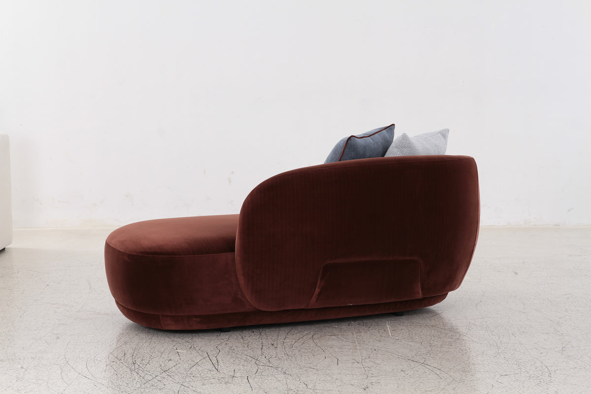 Boho Burgundy Velvet Chaise