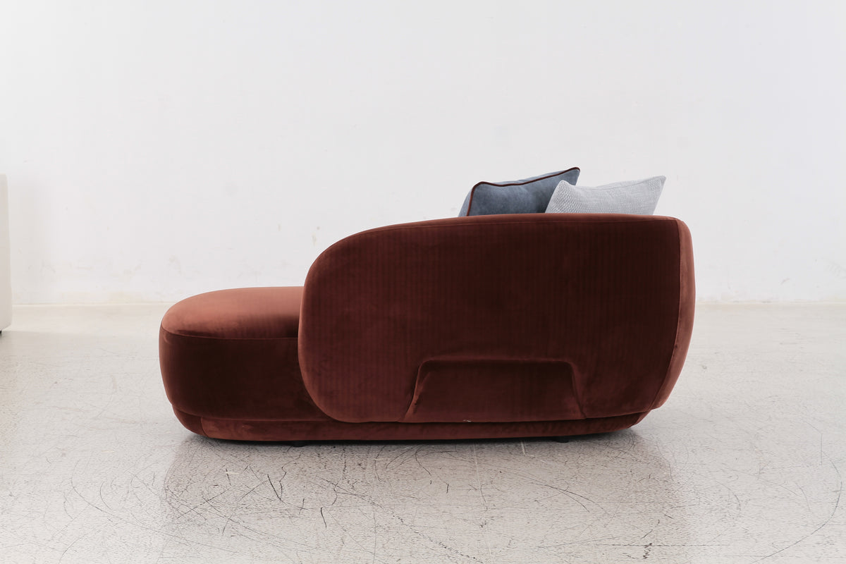 Boho Burgundy Velvet Chaise