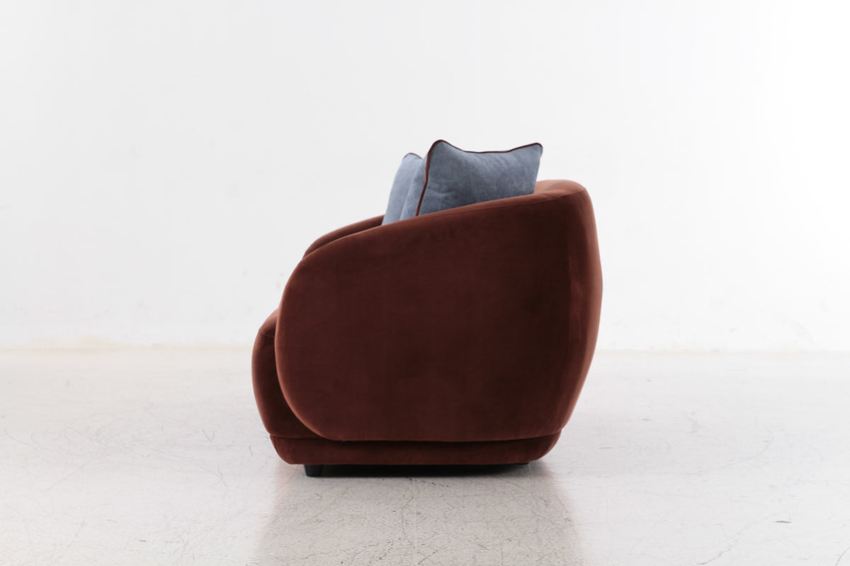 Boho Burgundy Velvet 2 Seater