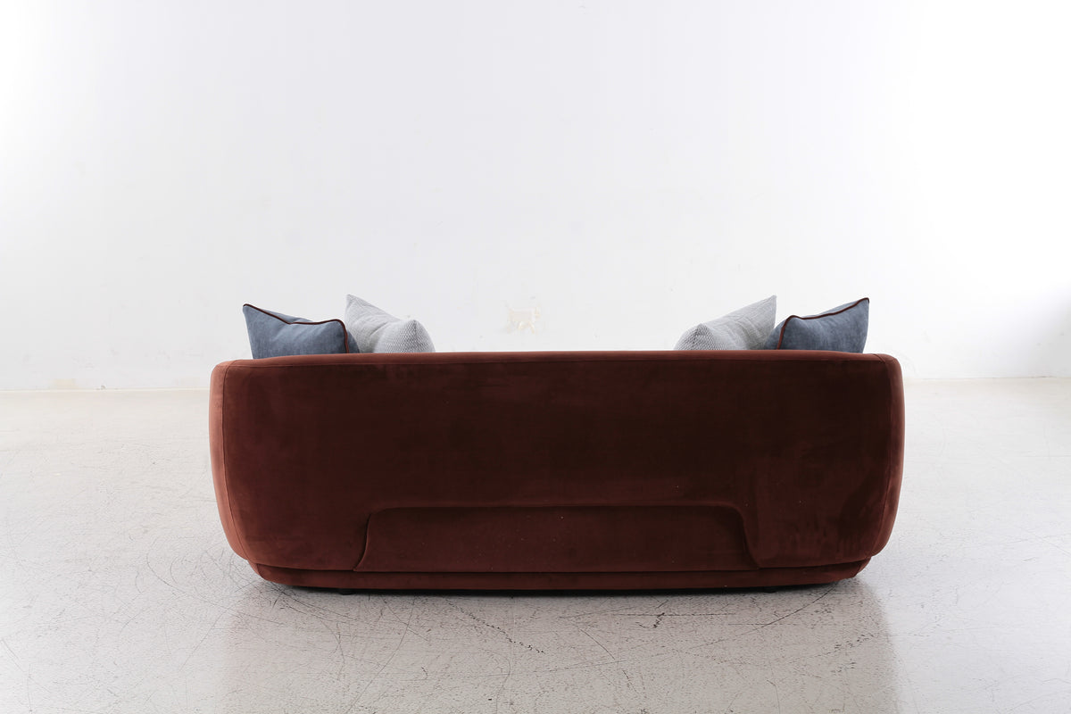Boho Burgundy Velvet 3 Seater