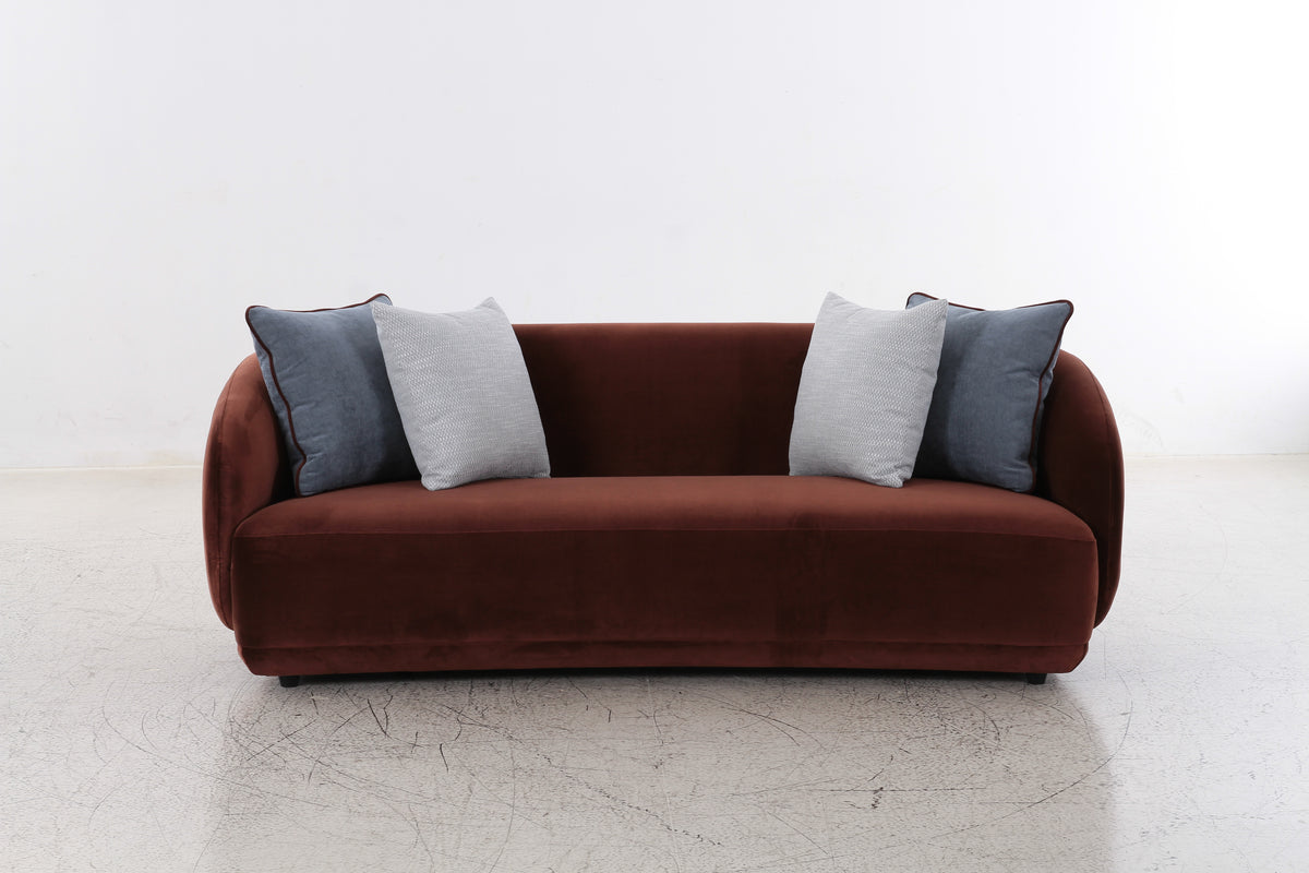 Boho Burgundy Velvet 3 Seater