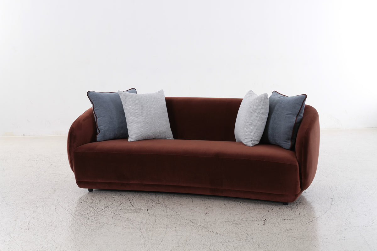 Boho Burgundy Velvet 3 Seater