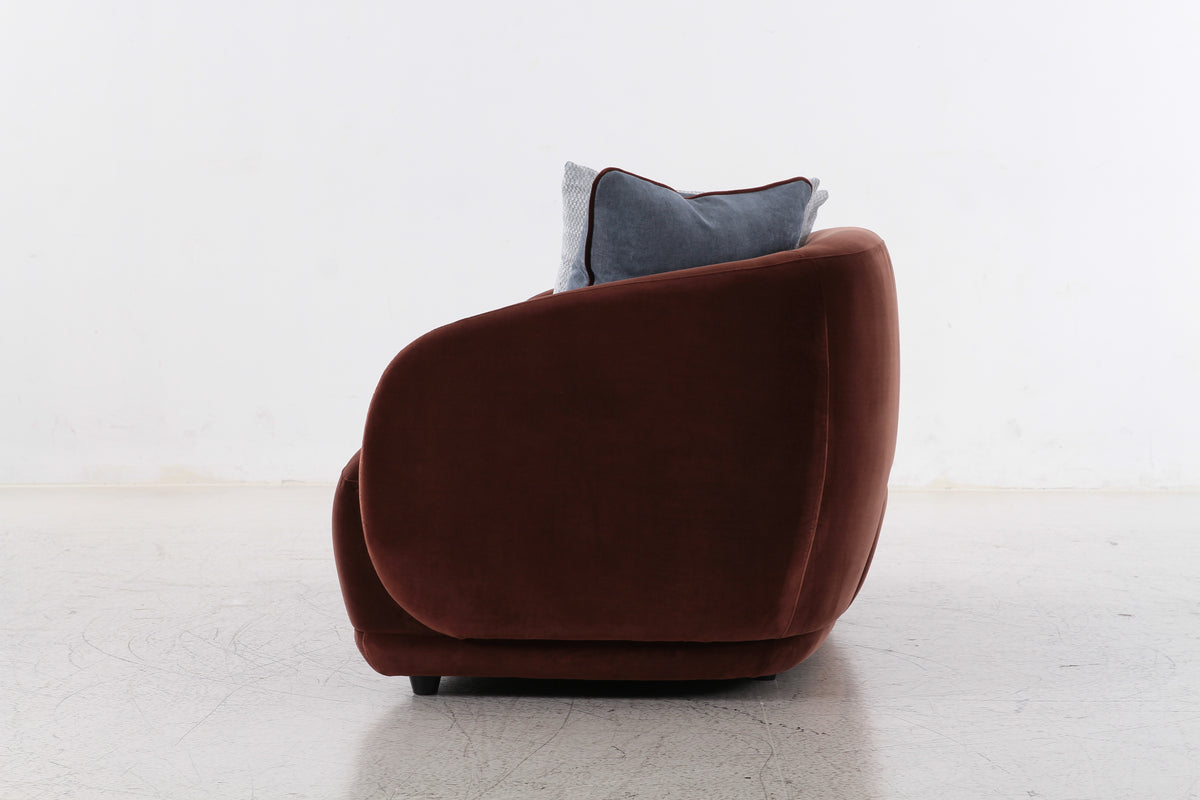 Boho Burgundy Velvet 3 Seater