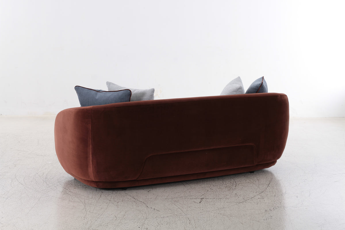 Boho Burgundy Velvet 3 Seater