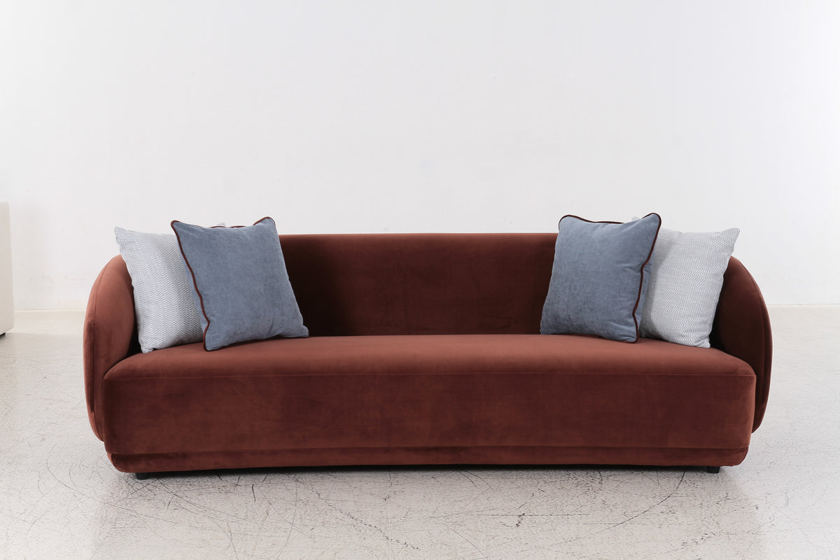 Boho Burgundy Velvet 4 Seater