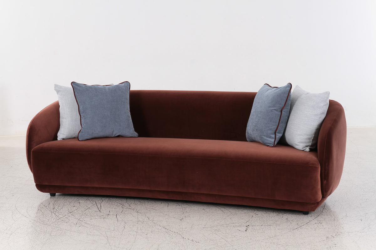 Boho Burgundy Velvet 4 Seater