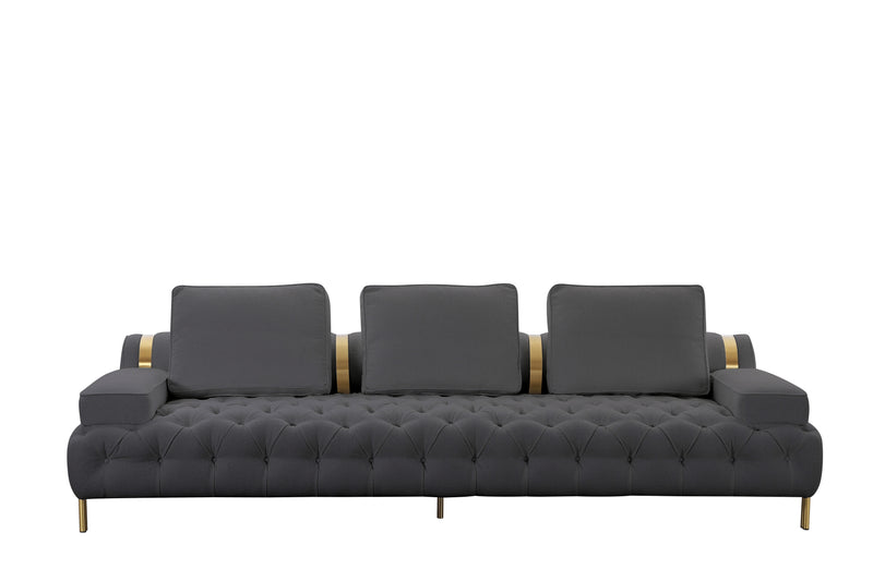 Tufting Dark Grey 4 Seater Sofa (280cm)
