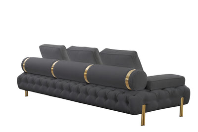 Tufting Dark Grey 4 Seater Sofa (280cm)