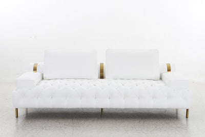 Tufting White 3 Seater Sofa