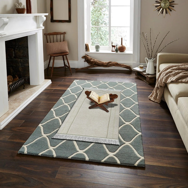 Al-Huda Memory Foam Prayer Mat| Soft Velvet Fabric | Joint & Knee Support | Foldable Design