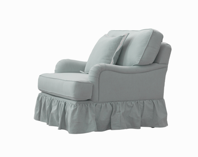 Cottage Calm by Nouf Alaboudi Curtain Blue Chair