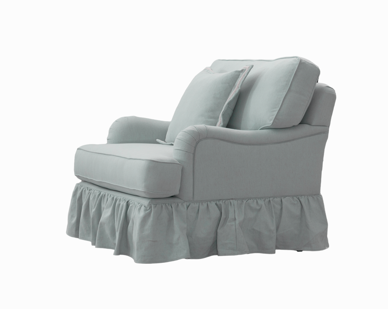 Cottage Calm by Nouf Alaboudi Curtain Blue Chair