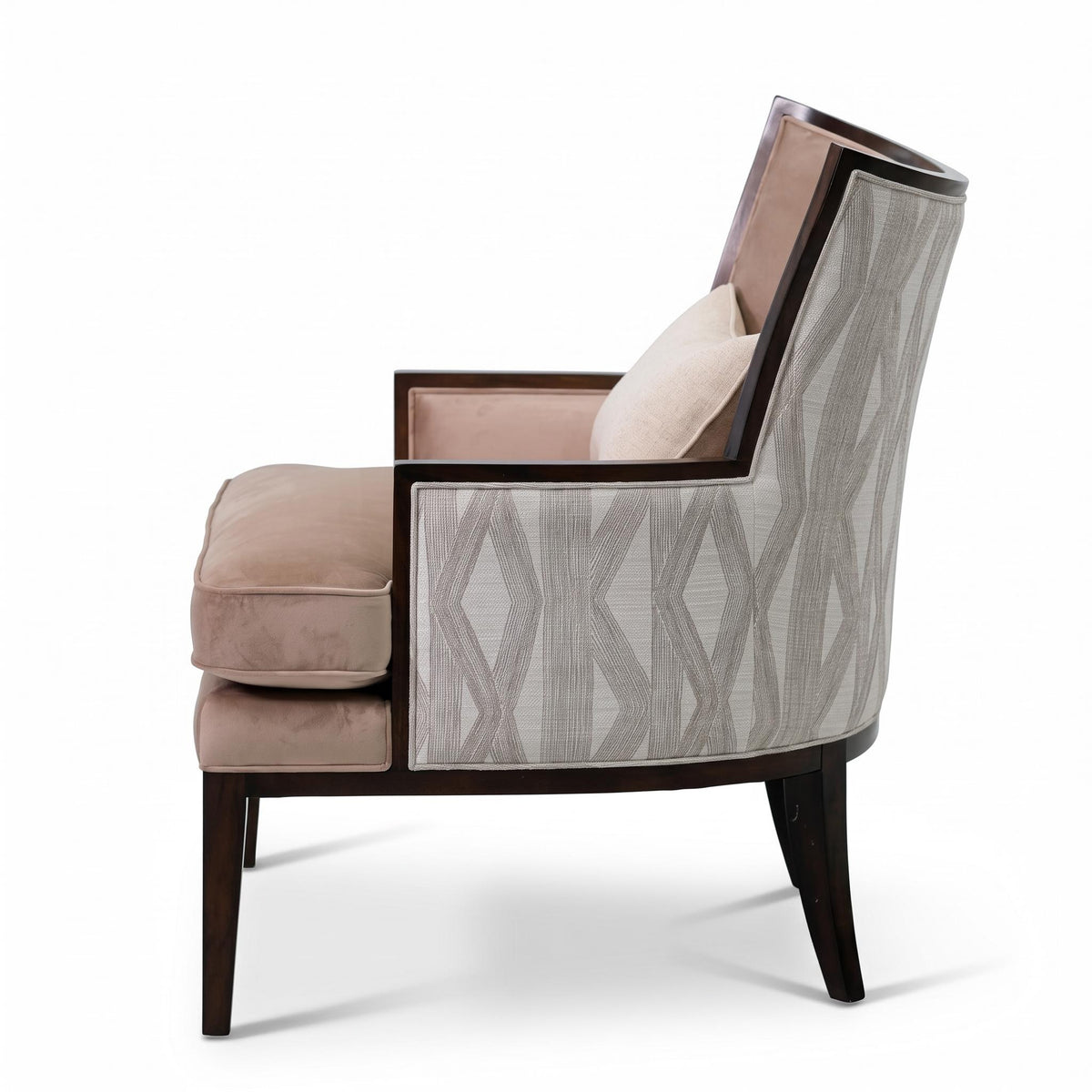 Ajda Velvet Brown Arm Chair