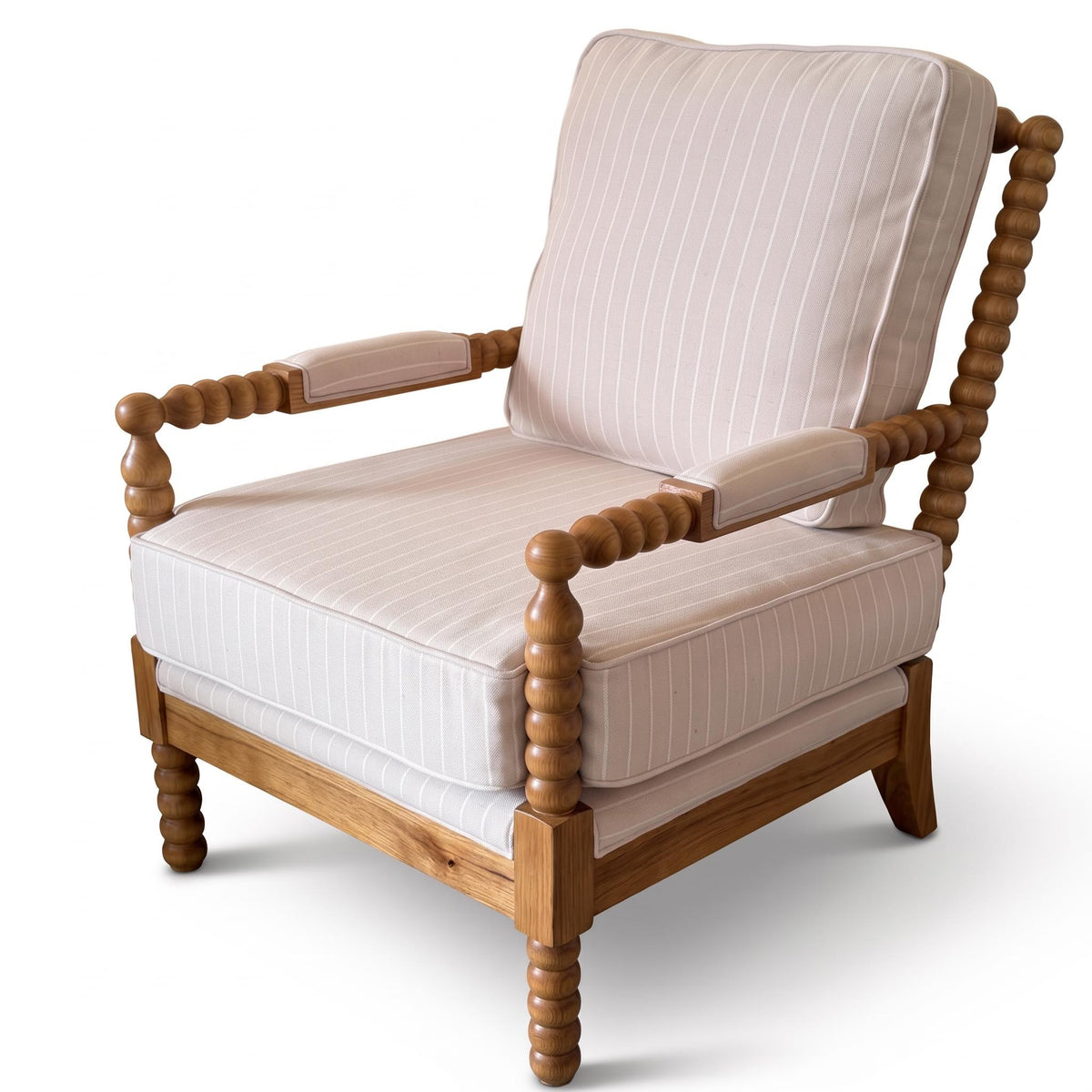 Country Rose Striped Patterns Accent Chair
