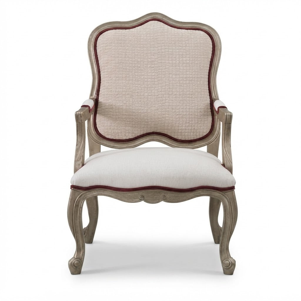 Fatima Roze Ivory Accent Chair
