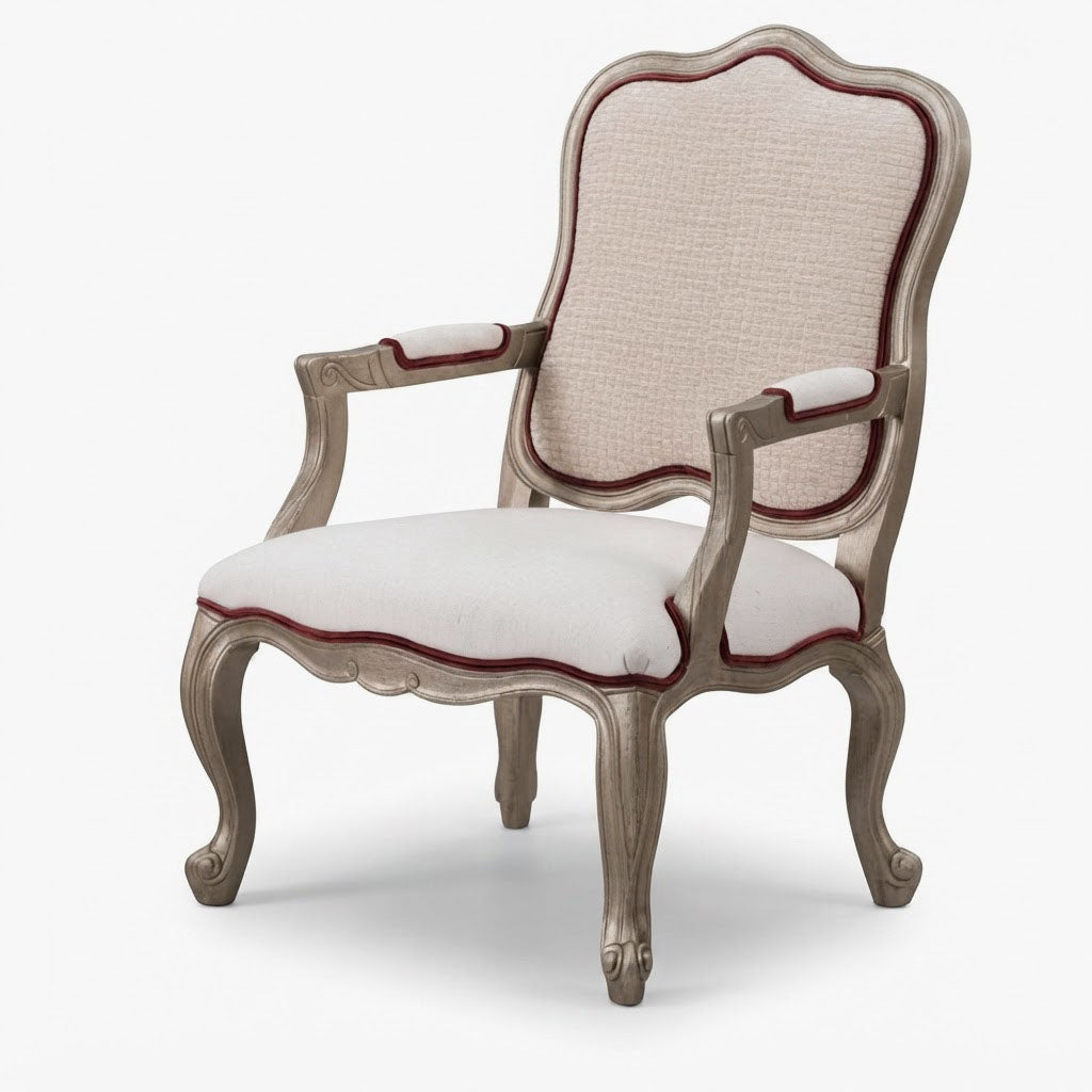 Fatima Roze Ivory Accent Chair