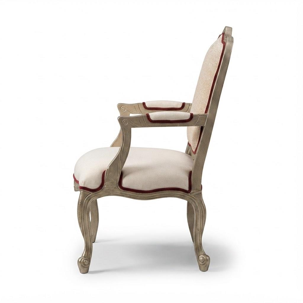 Fatima Roze Ivory Accent Chair