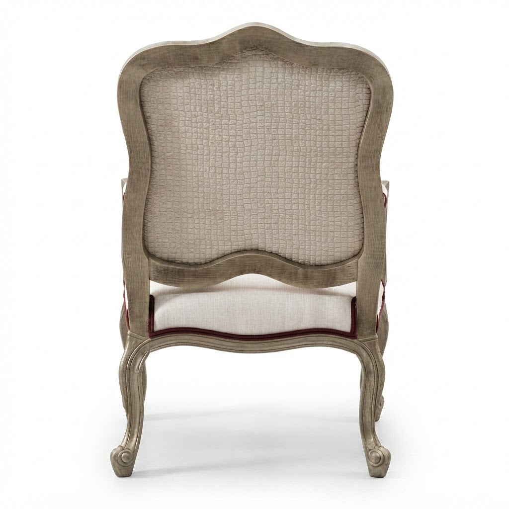 Fatima Roze Ivory Accent Chair