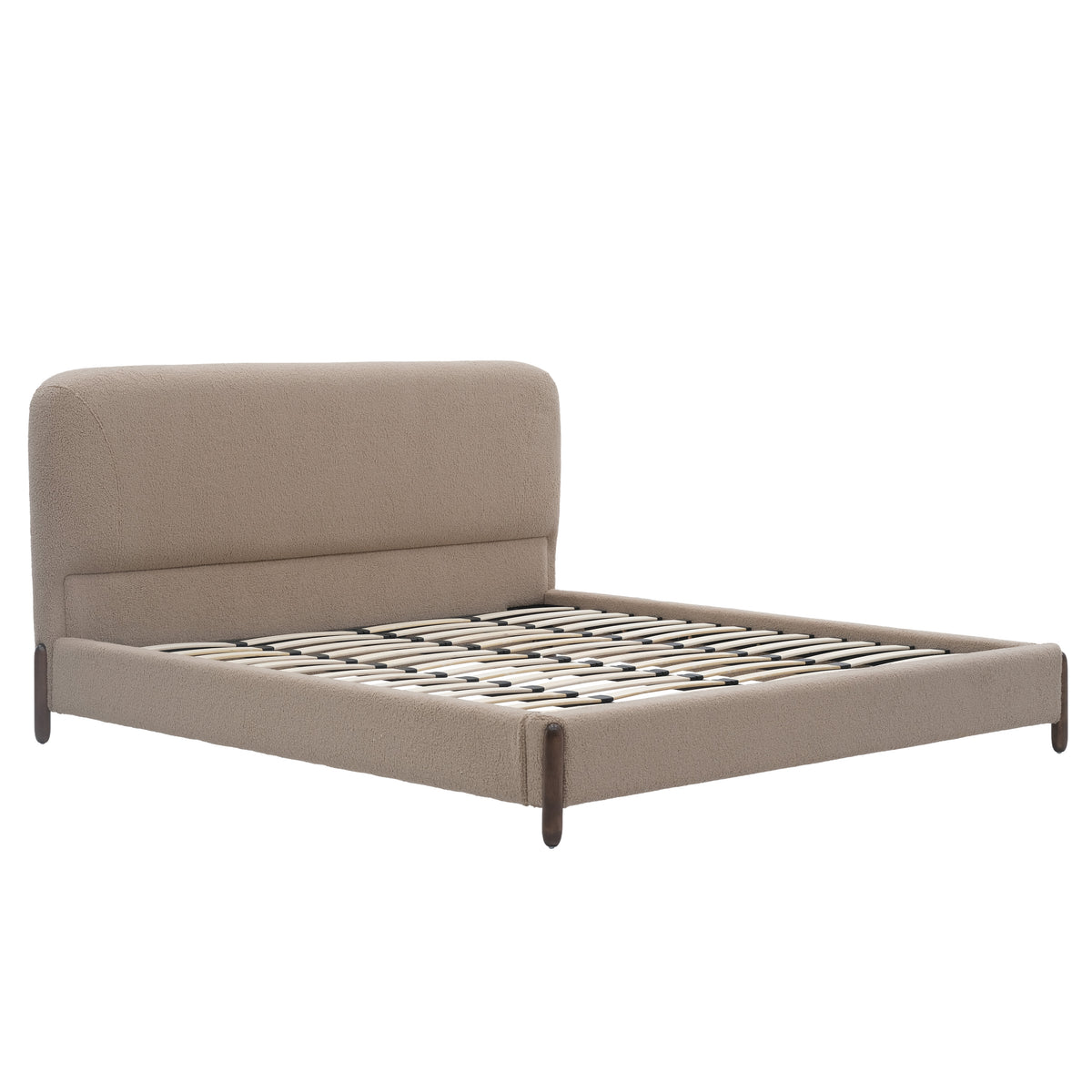 Grace Camel Fabric King Size Bed