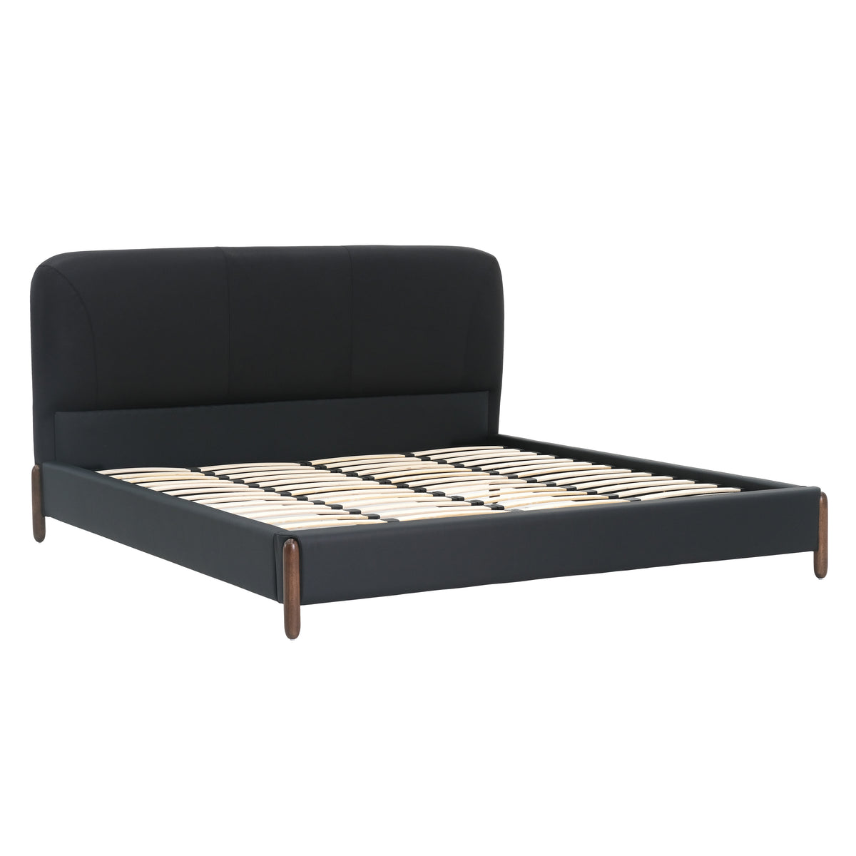 Grace Black Leather King Size Bed