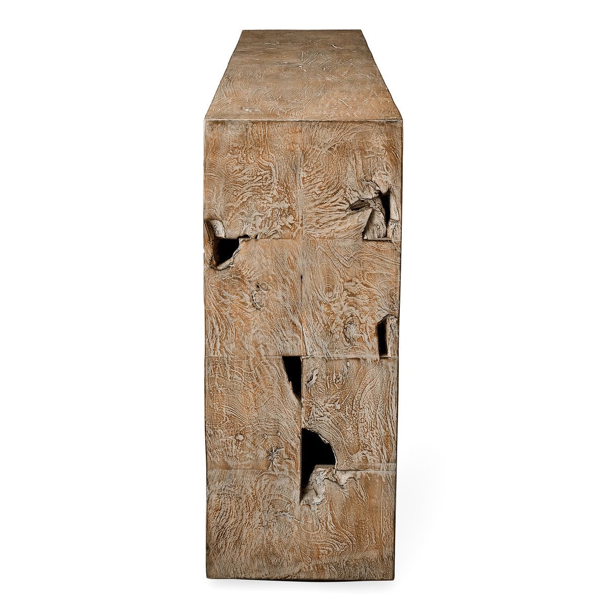 TEAK TAC TOE CONSOLE TABLE - LIGHT