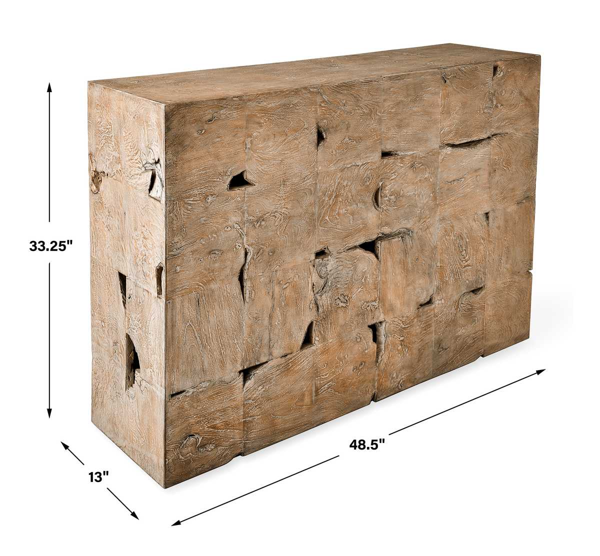 TEAK TAC TOE CONSOLE TABLE - LIGHT