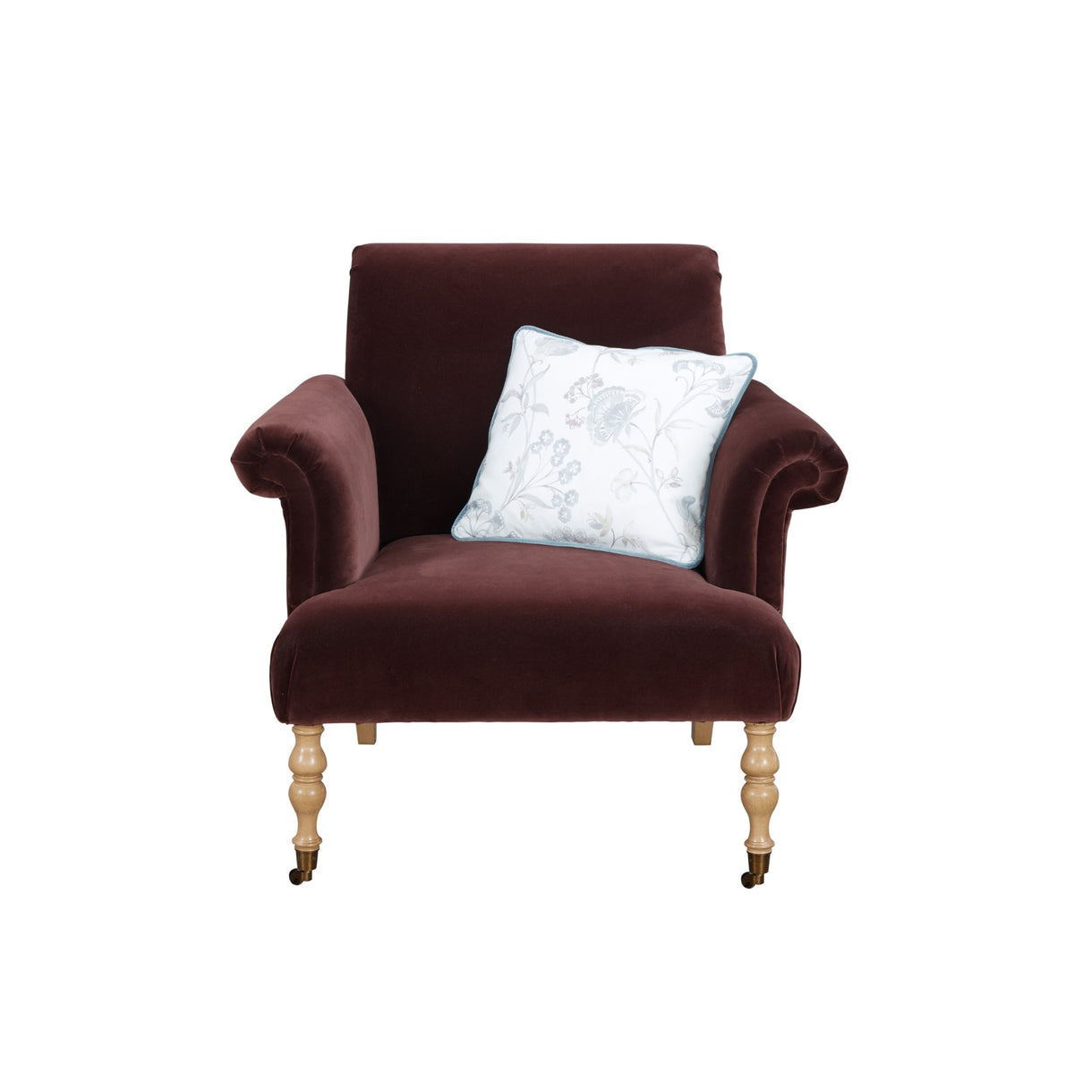 Monroe Velvet Maroon Accent Chair