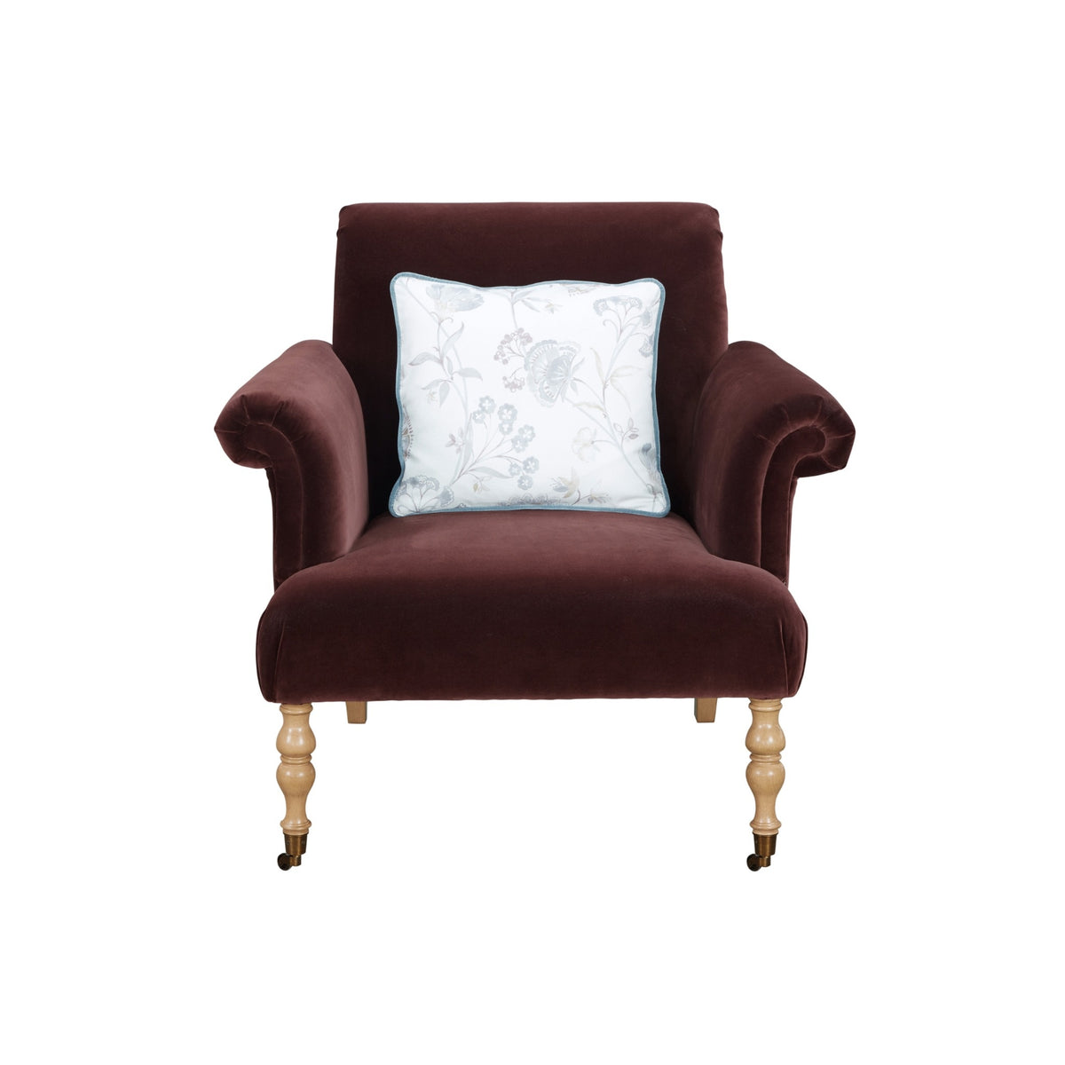 Monroe Velvet Maroon Accent Chair