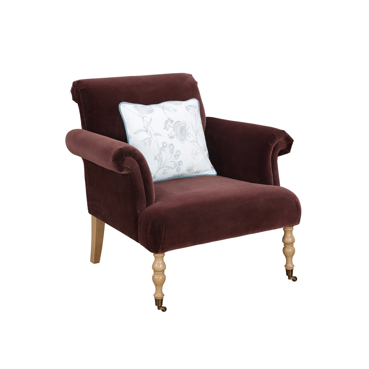 Monroe Velvet Maroon Accent Chair