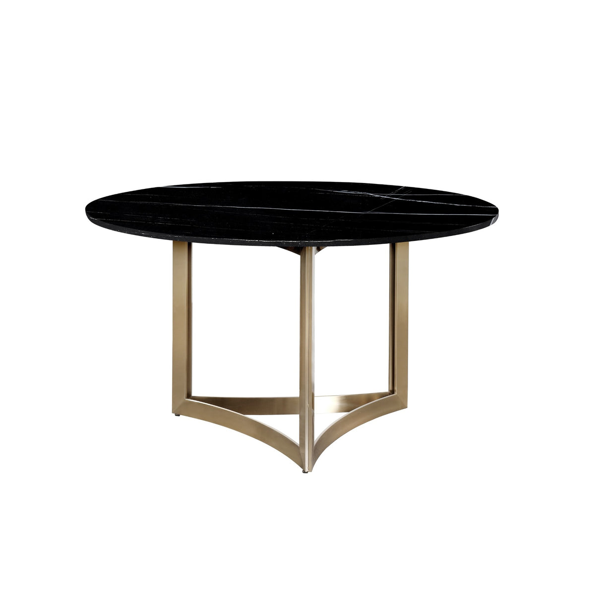 Alexa Dining Table Gold Base and 150 CM Round Black Marble
