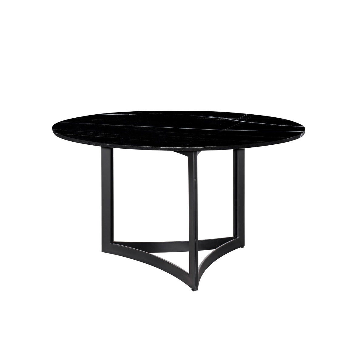 Alexa Dining Table Black Base and 150 CM Round Black Marble