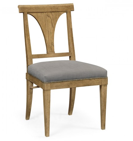Cambridge Collection - Cut-Out English Brown Oak Dining Side Chair