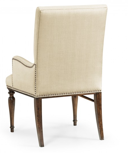 Cambridge Collection - Square Back Bleached Crotch Walnut Dining Arm Chair