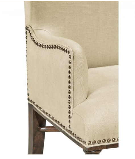 Cambridge Collection - Square Back Bleached Crotch Walnut Dining Arm Chair