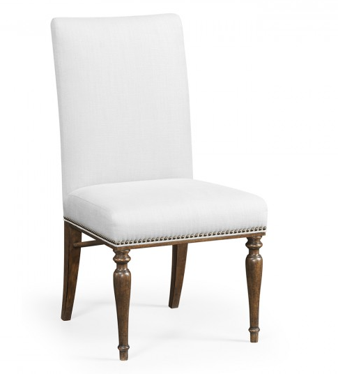 Cambridge Collection - Square Back Bleached Crotch Walnut Dining Side Chair