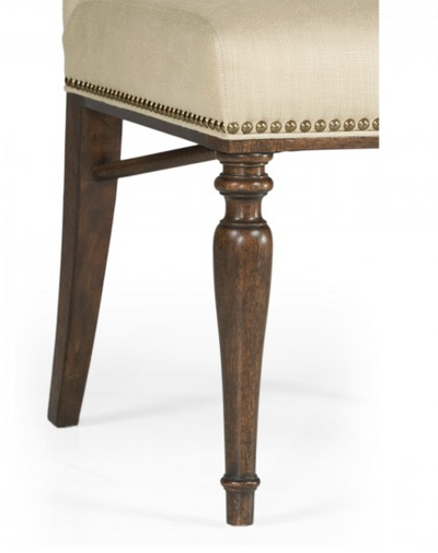 Cambridge Collection - Square Back Bleached Crotch Walnut Dining Side Chair