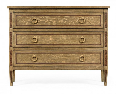 Cambridge Collection - Rectangular English Brown Oak Chest of Drawers