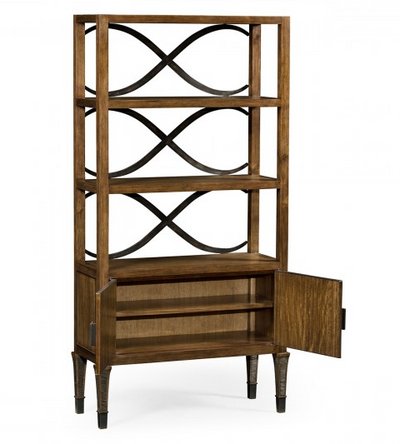 Cambridge Collection - Daniella & Burl Walnut Three-Tier Bookcase