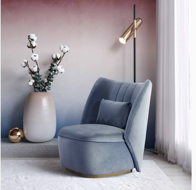 Reiko Cascadia Blue Lounge Chair - Auction