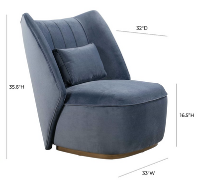 Reiko Cascadia Blue Lounge Chair - Auction