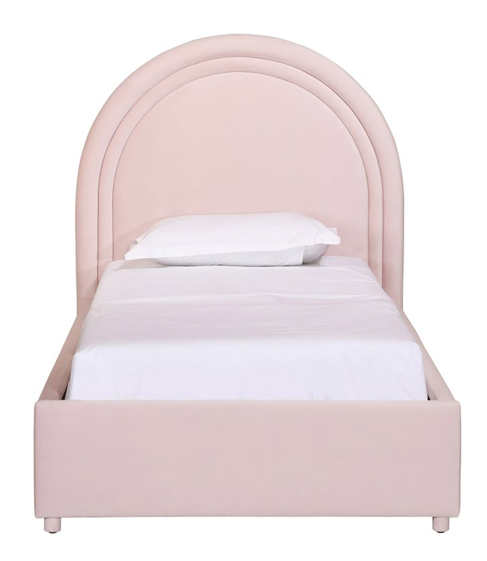 Gumdrop Blush Velvet Bed in Twin