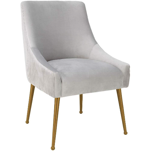 Beatrix Grey Linen Side Chair
