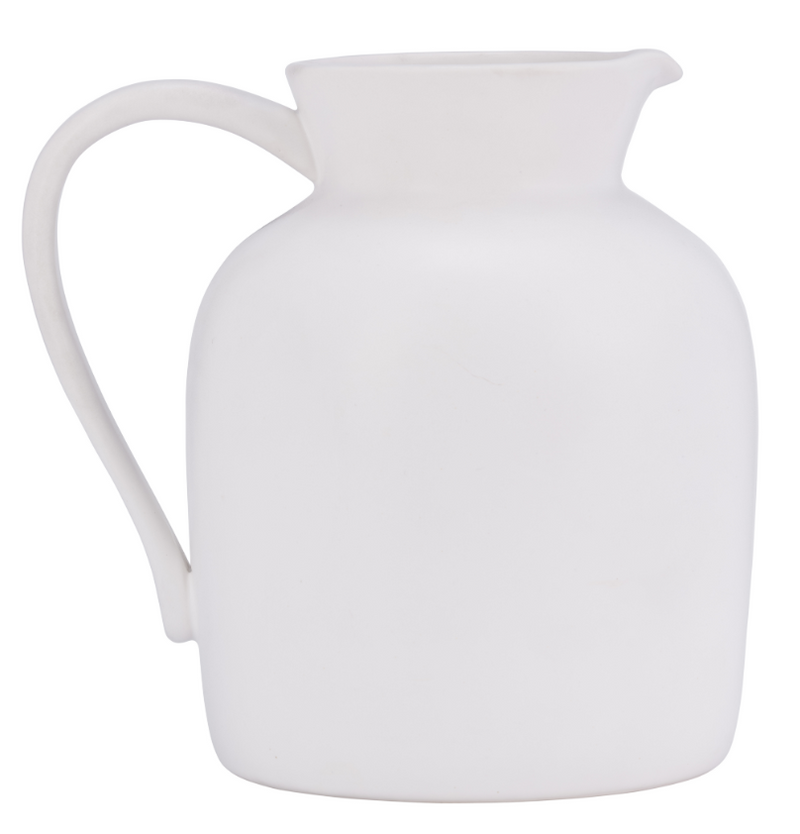 Ecomix, 16"H Vase W/ Jute Detail, White