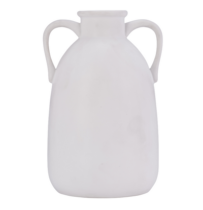 Cer, 10H Eared Vase, White